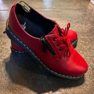 Gorgeous Cherry Red Dr Doc Martens 3-eye Side Zip Oxfords EUC L9, EU41